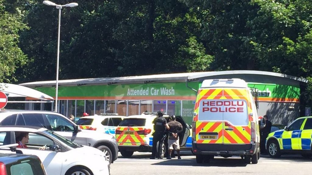 Armed officers arrest two men at Cardiff Tesco store