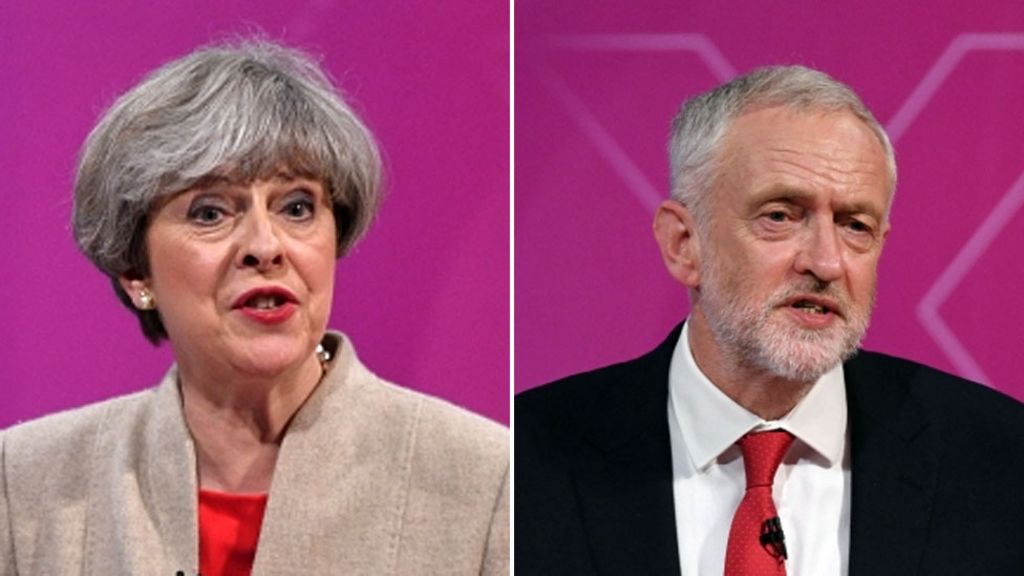 Question Time: Corbyn and May face tough grilling - BBC News