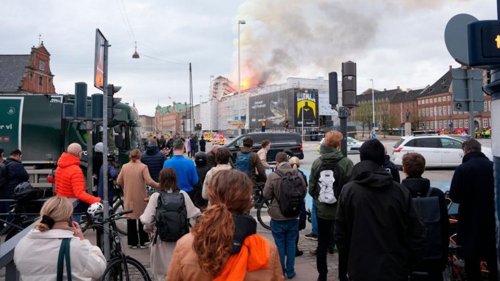 Onlookers were stunned as the fire took hold of the historic building