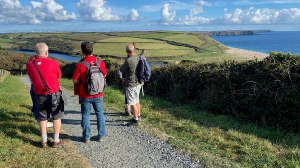 Walkers at Penrose in Cornwall