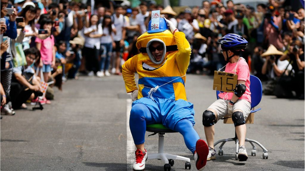 Chair racing championships in Taiwan BBC Newsround