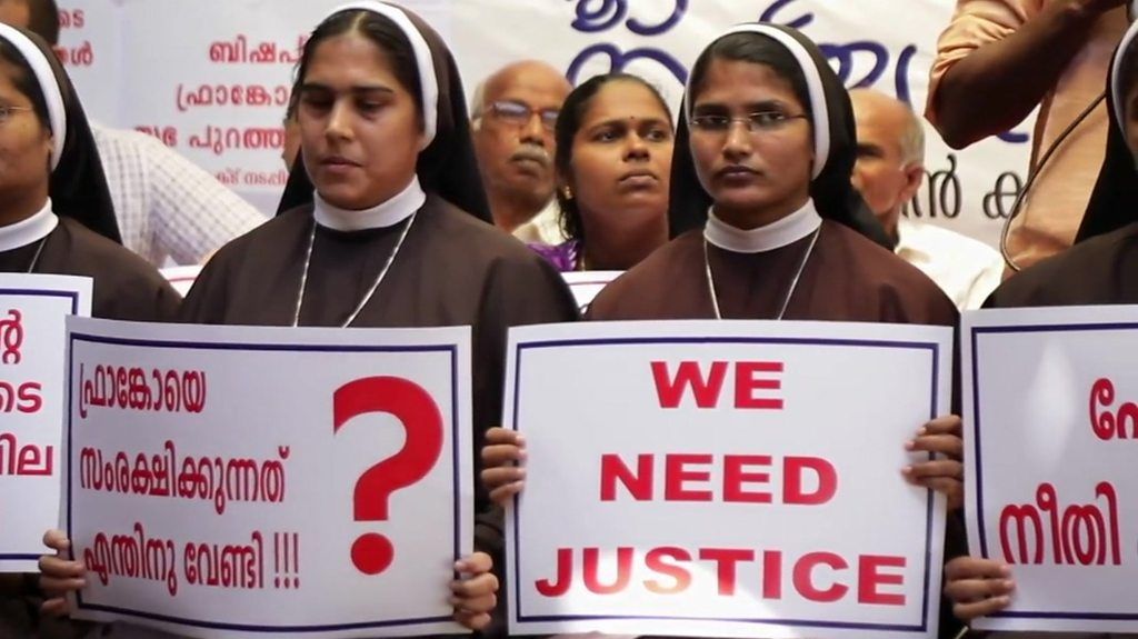 Nuns protesting