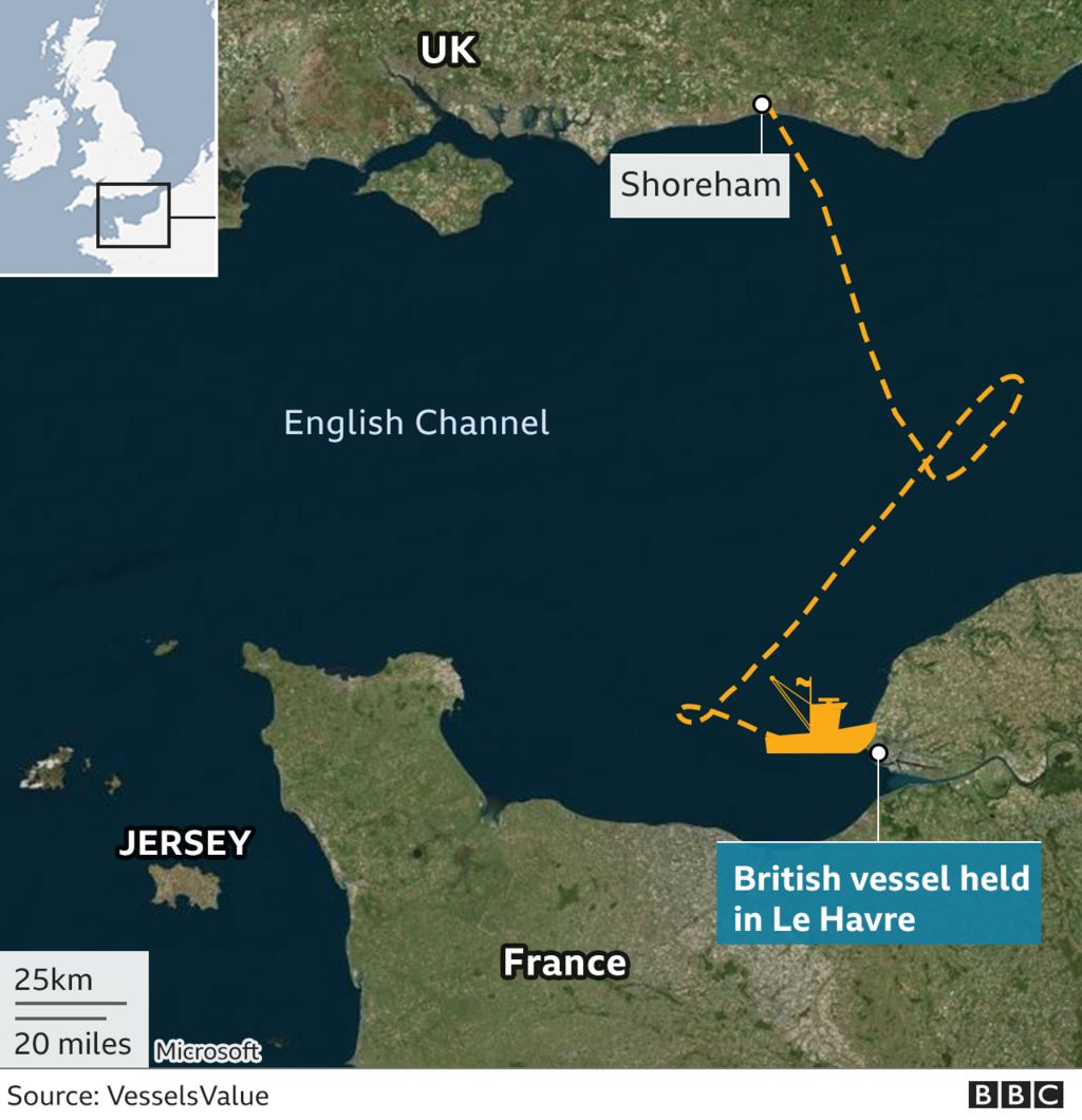 Map of France and the UK