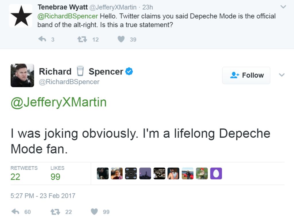 Screengrab of tweet by Richard Spencer