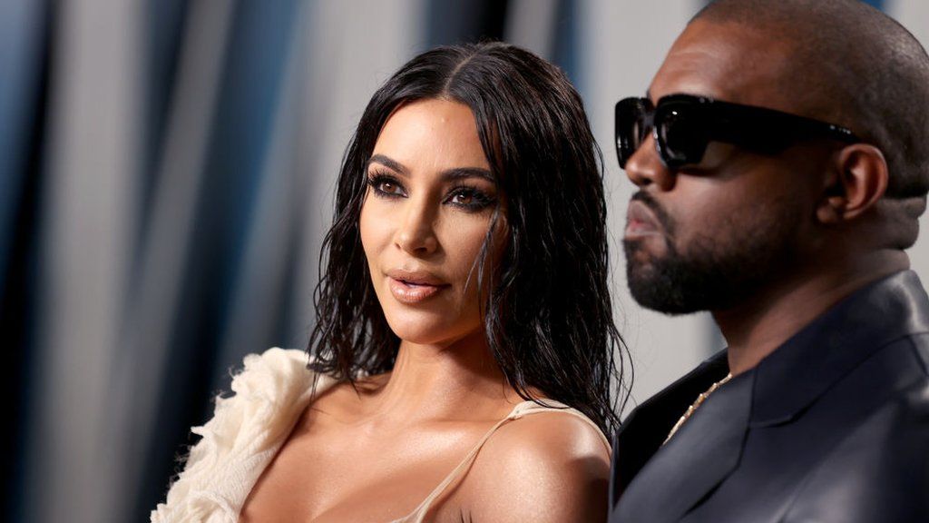 Kim Kardashian and Kanye West in 2020