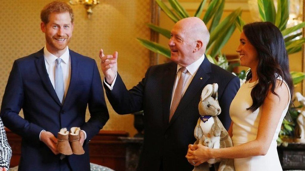 Prince Harry, Sir Peter Cosgrove and Meghan, Duchess of Sussex