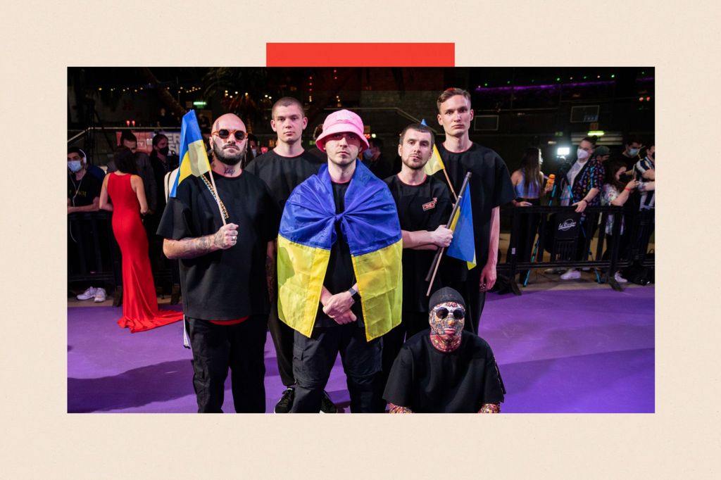 Ukraine representatives and members of Kalush Orchestra attends the red carpet of the Eurovision party "Eurovision PreParty" at Sala La Riviera 