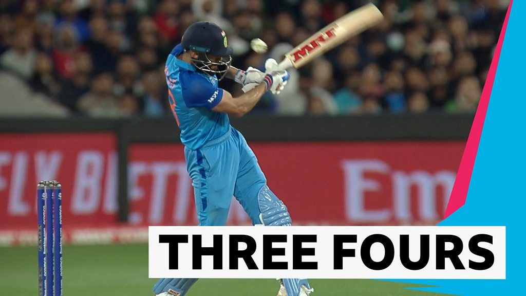 T20 Word Cup - India v Pakistan: Virat Kohli hits three fours in crucial over