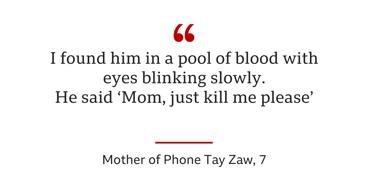 Graphic: Words of mother of seven-year-old Phone Tay Zaw - I found him in a pool of blood with eyes blinking slowly. He said 'Mom, just kill me please'