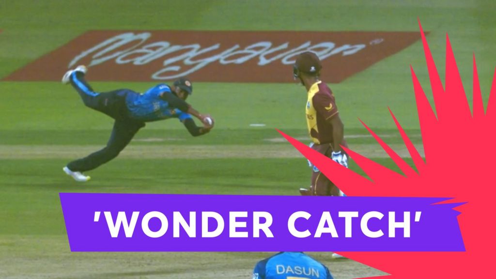 T20 World Cup - West Indies v Sri Lanka: Watch Bhanuka Rajapaksa's 'wonder catch'