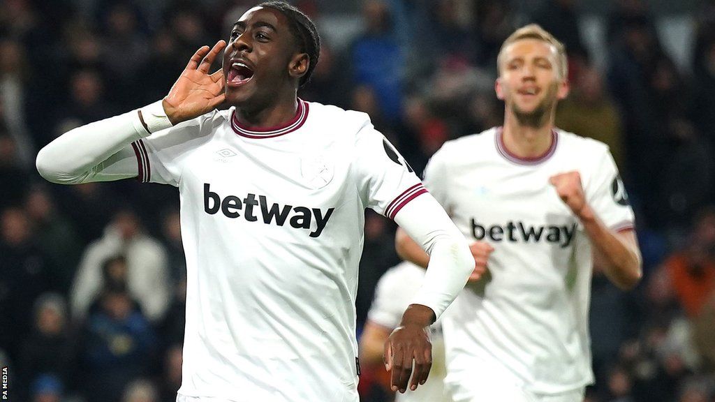 West Ham's Divin Mubama celebrates during the win over Burnley