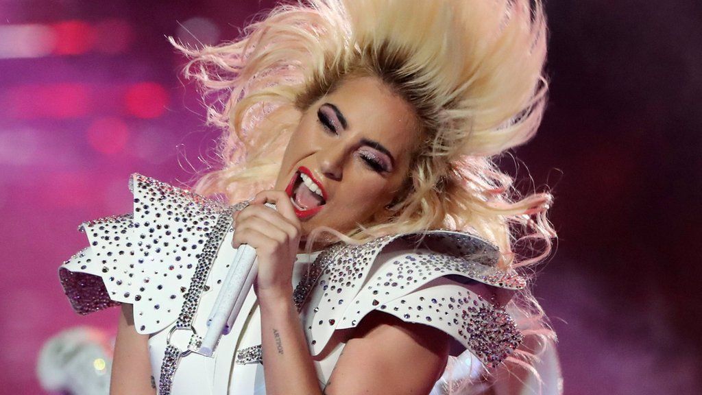 Lady Gaga performs at the Super Bowl