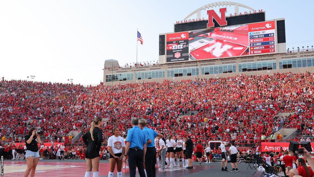 Nebraska college volleyball match sets women's sport attendance record ...