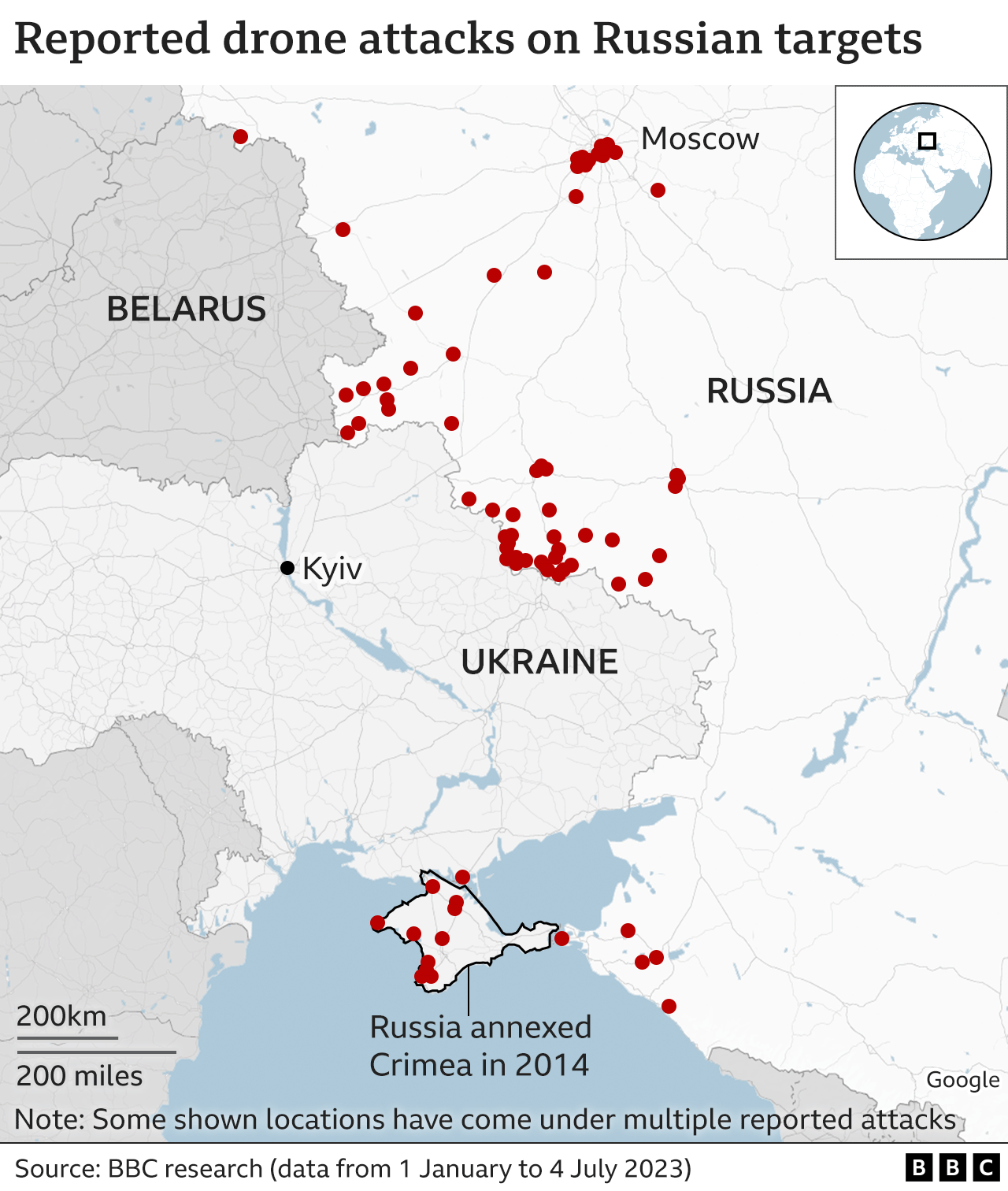 Drone strikes map