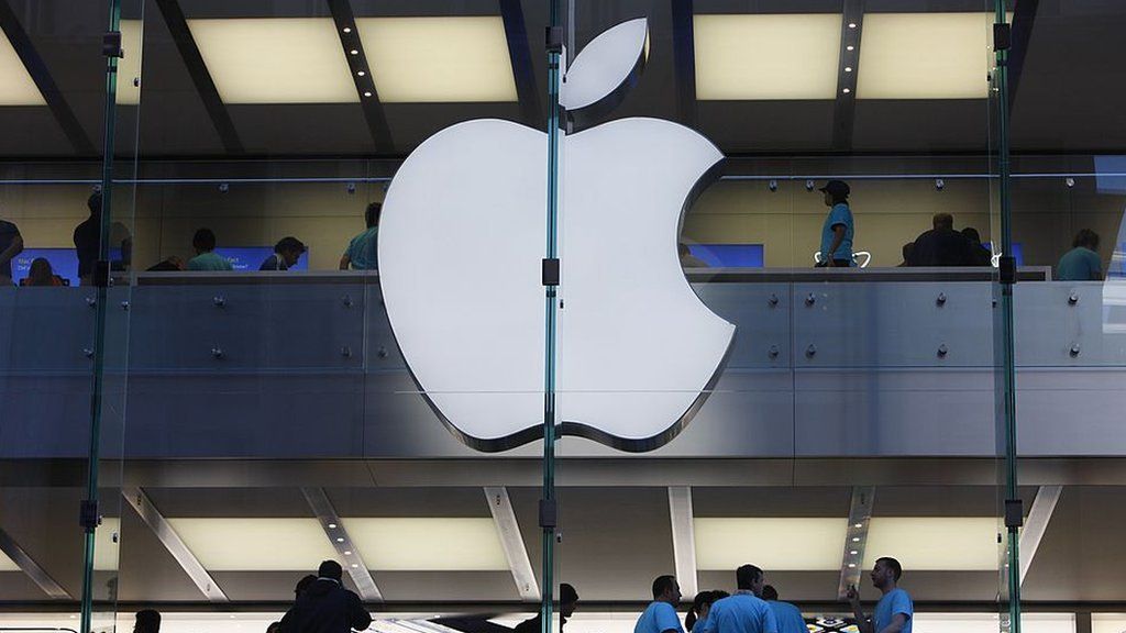 Apple logo outside apple store