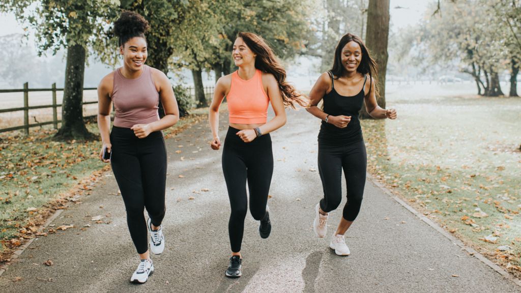 Three women running