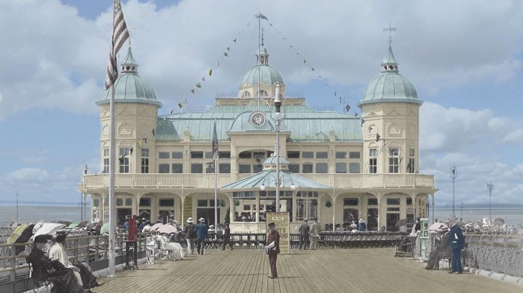 The Grand Pier, 1906 re-coloured photograph