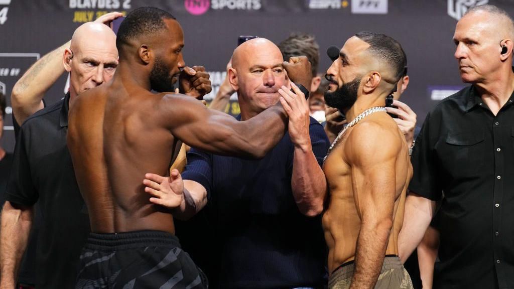 Leon Edwards and Belal Muhammad faces off at the weigh-in