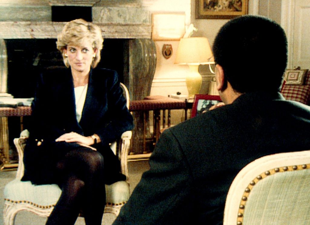 Still from Princess Diana's 1995 interview with Martin Bashir