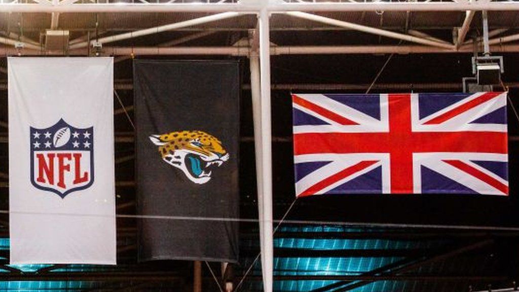NFL, Jacksonville Jaguars and UK flags at Wembley