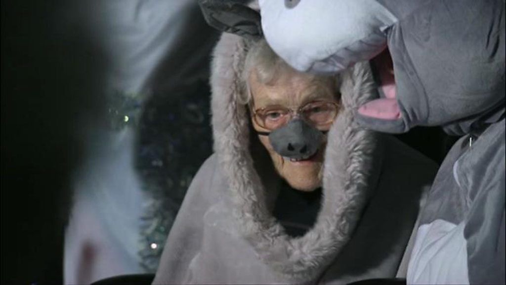 Woman, 98, dressed in donkey costume