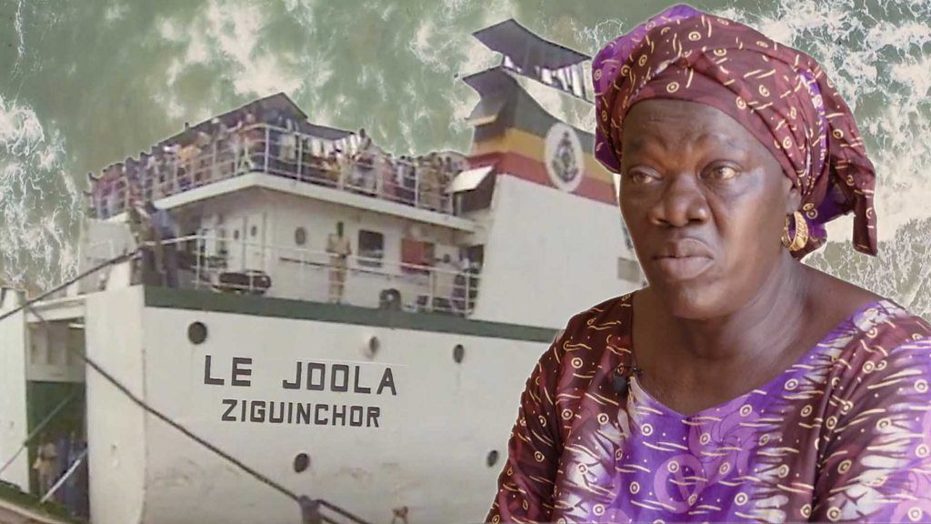 A composite image of Mariama Diouf and the Joola