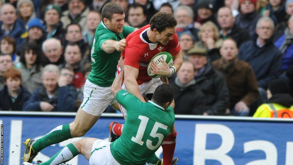 George North scored one of Wales' three tries in the 2012 victory against Ireland in Dublin