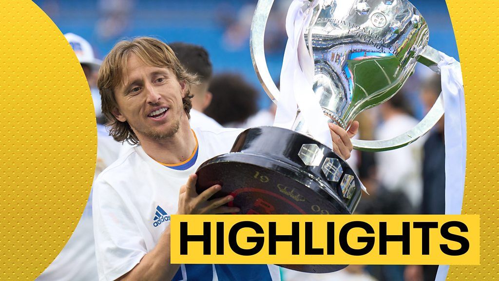 La Liga: Real Madrid beat Espanyol 4-0 to win title - highlights