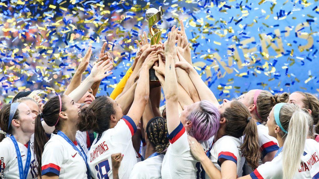 USA celebrate winning the 2019 World Cup