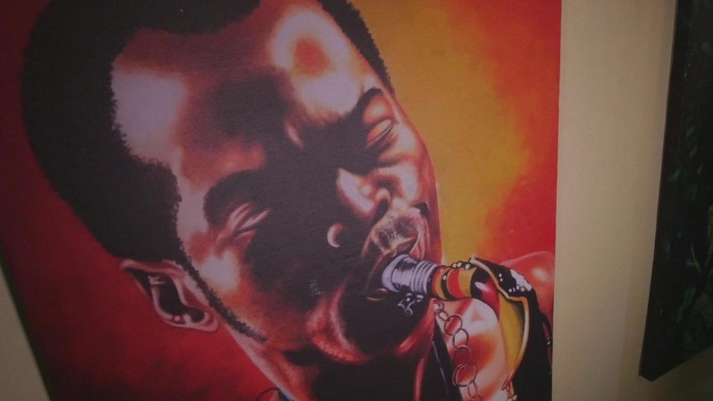 A poster of Fela Kuti