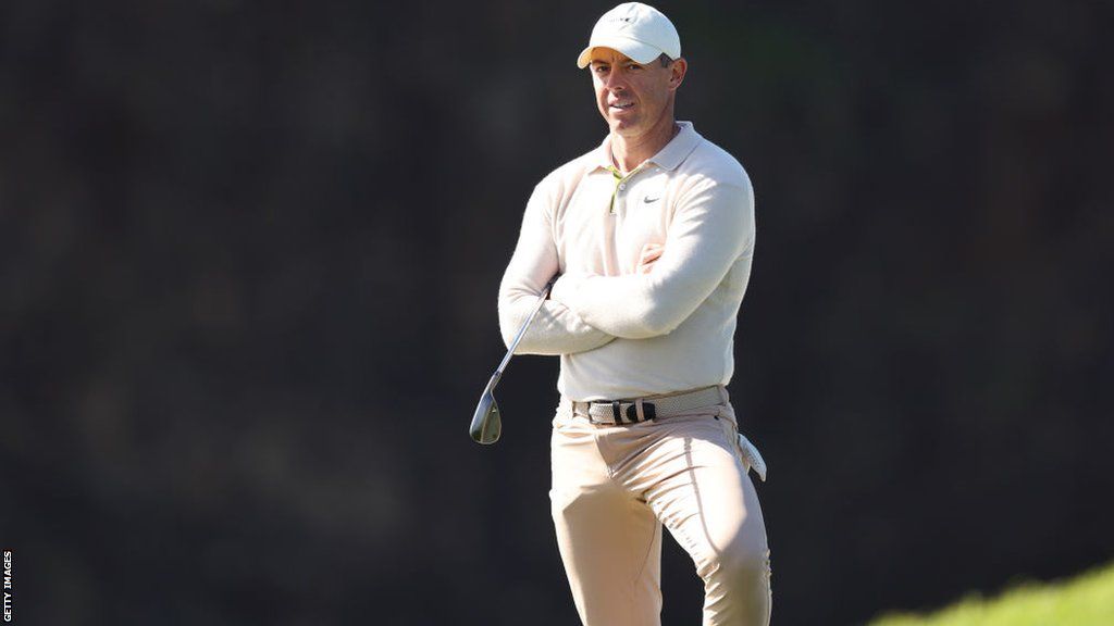 Rory McIlroy looks on during the second round of the AT&T Pebble Beach Pro-Am