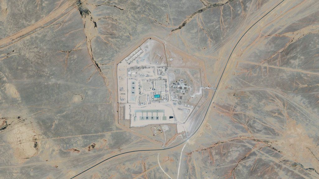 Maxar satellite imagery of Tower 22 which houses a small number of U.S. Troops in northern Jordan.