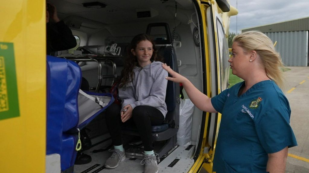 Betty sat in the air ambulance