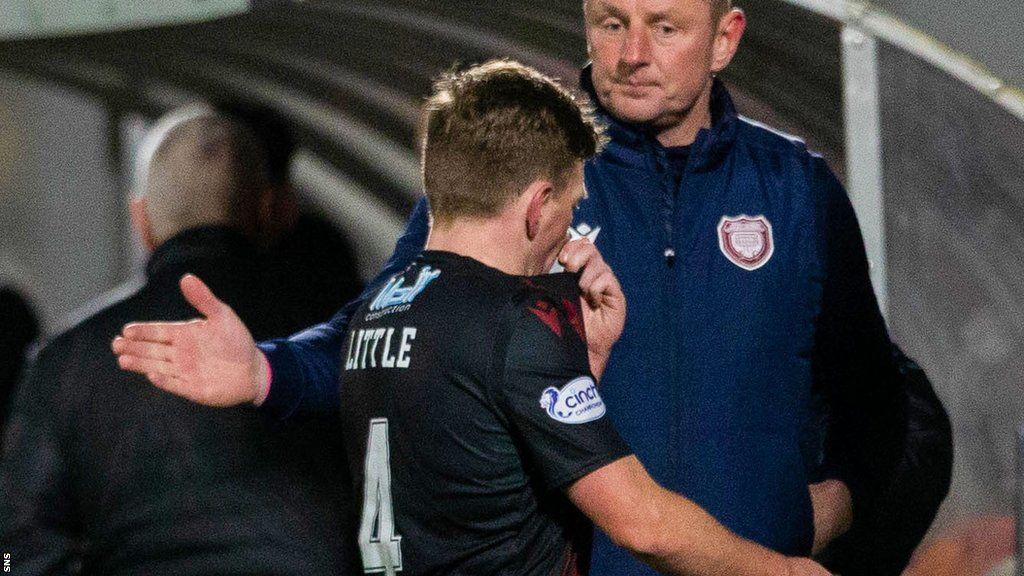 Arbroath's Ricky Little leaves the field