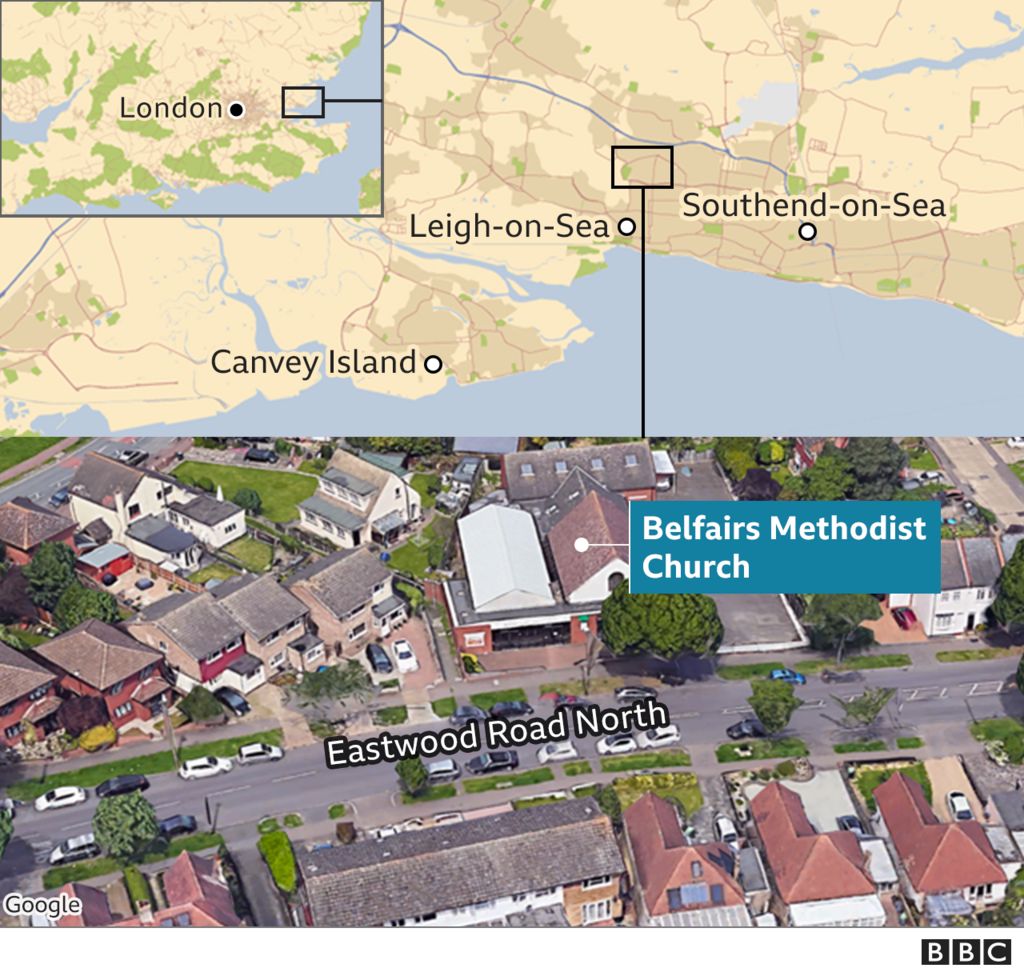 Map showing the location of the killing of Sir David Amess