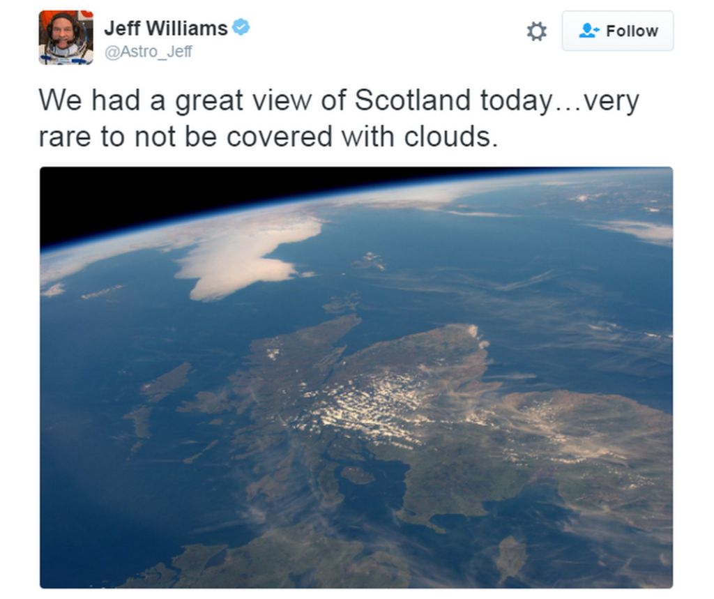 Cloudless Scotland snapped from space - BBC News