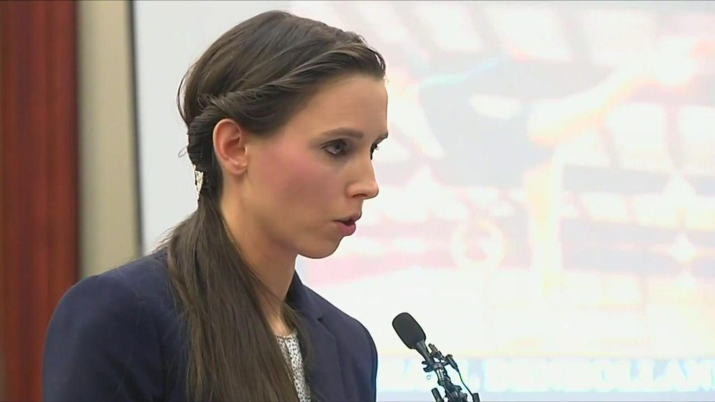 Rachael Denhollander speaks at Larry Nassar trial