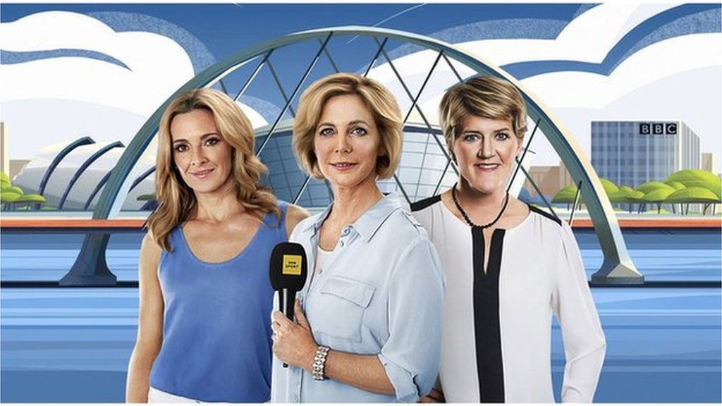 BBC presenters Gabby Logan, Hazel Irvine and Clare Balding