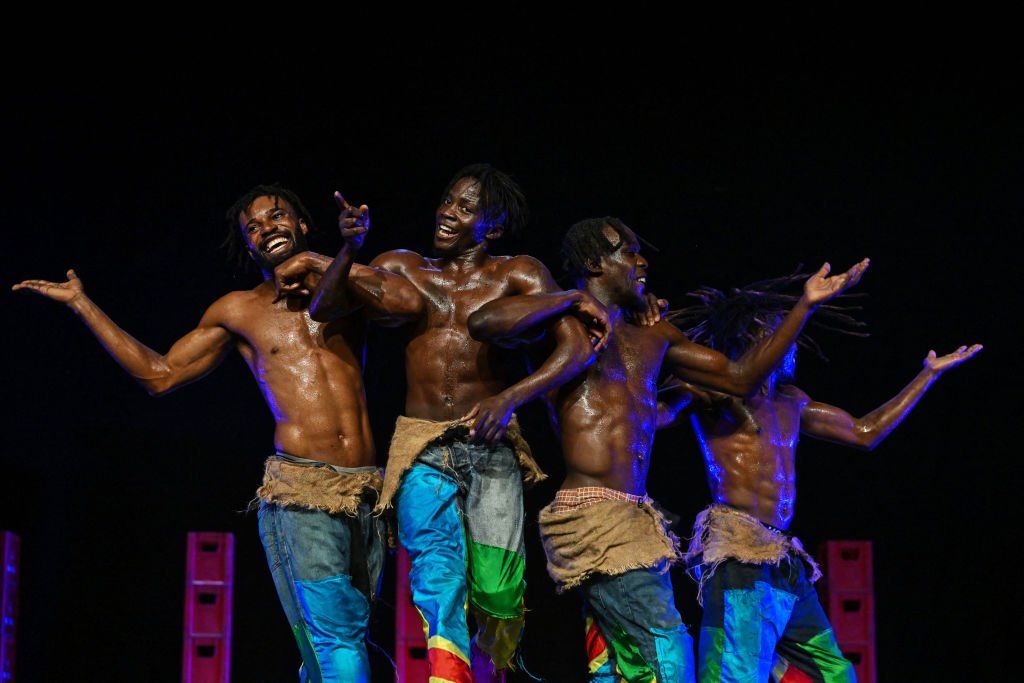Congo Brazzaville's group Danseincolor performs in Abidjan
