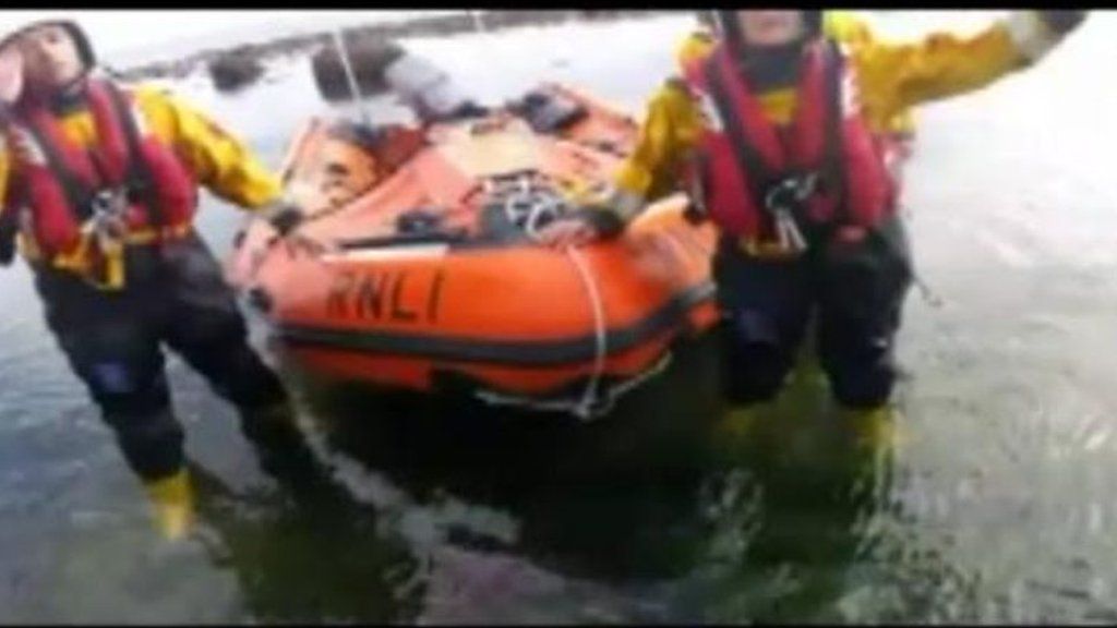 RNLI crews rescue cyclist after fall onto beach