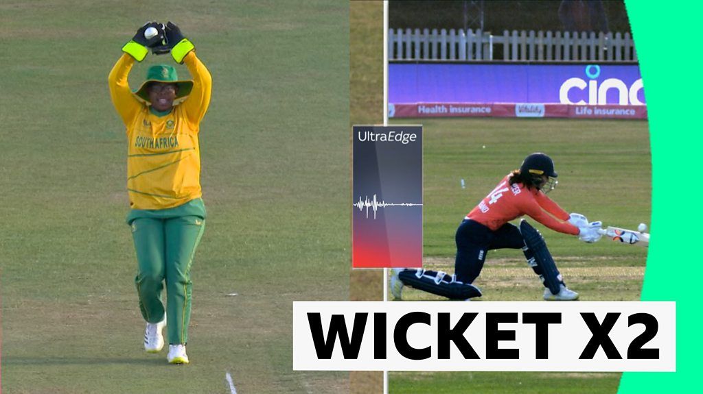 England v SA: Maia Bouchier caught and run out in same delivery
