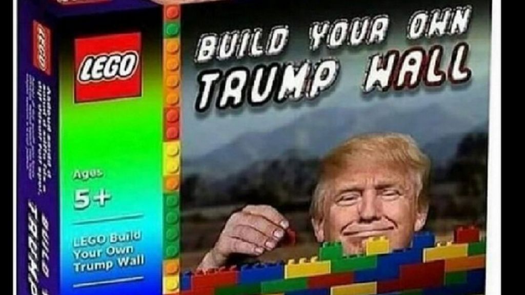 donald trump lego wall set