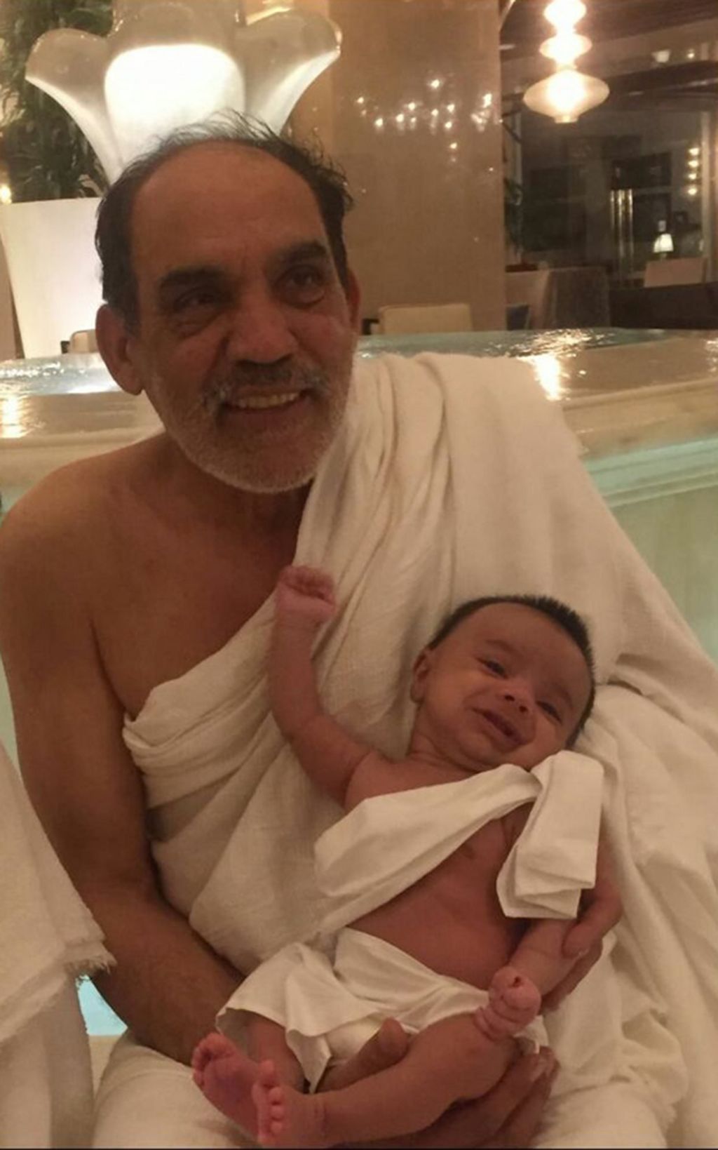 Khurshid Ahmed and his grandson Adam