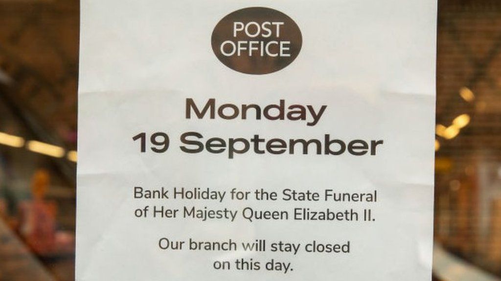Post Office poster that states the branch will be closed on 19 September