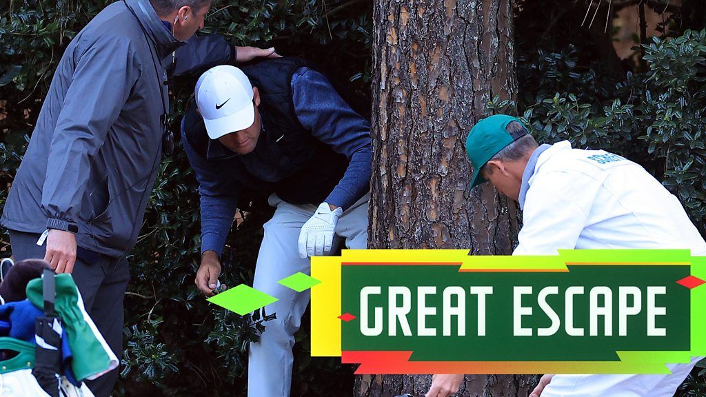 Masters: Scottie Scheffler salvages 'very good bogey' after finding trees on 18th