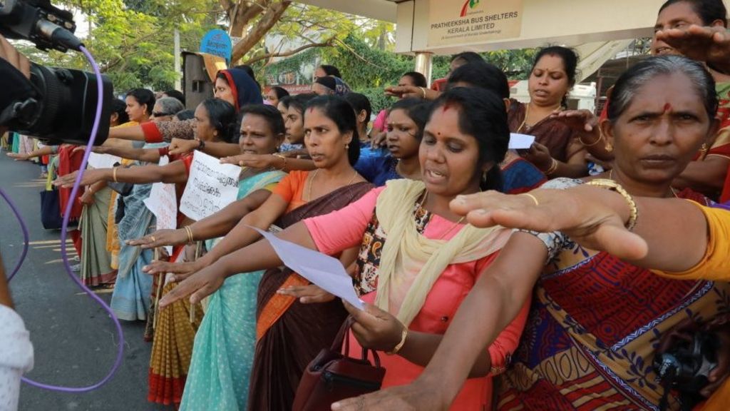 Sabarimala Temple Indian Women Form 620km Human Chain For Equality 