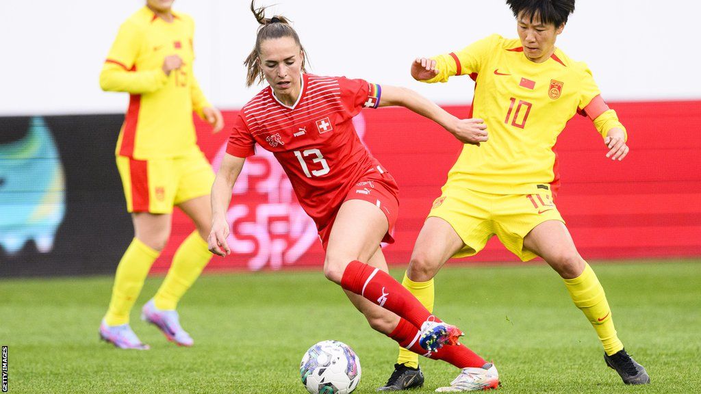 Lia Walti playing for Switzerland against China