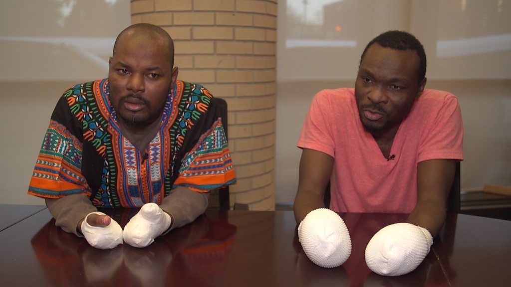 Two Ghanian asylum-seekers who tried to cross the US-Canada border tell their story.