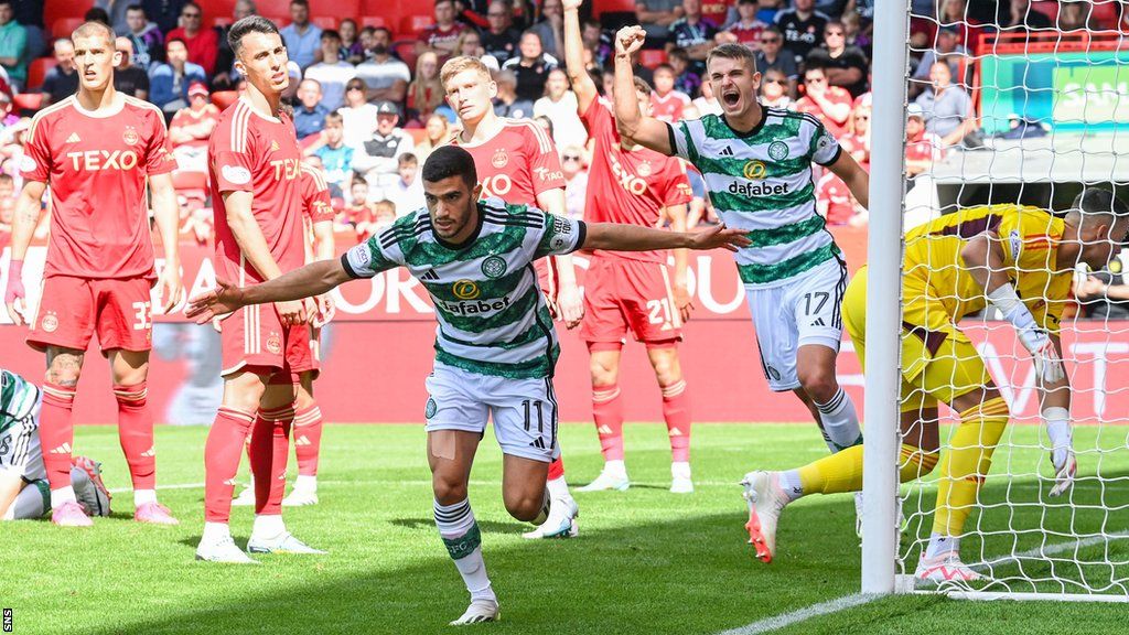 Liel Abada celebrates after scoring for Celtic against Aberdeen