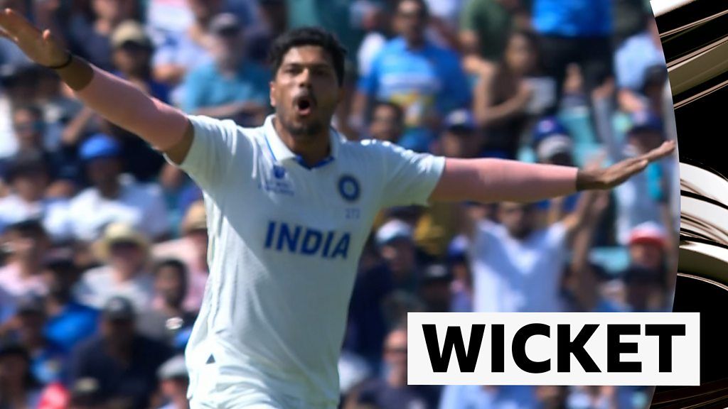 Yadav gets the wicket of Khawaja for 13 after tea